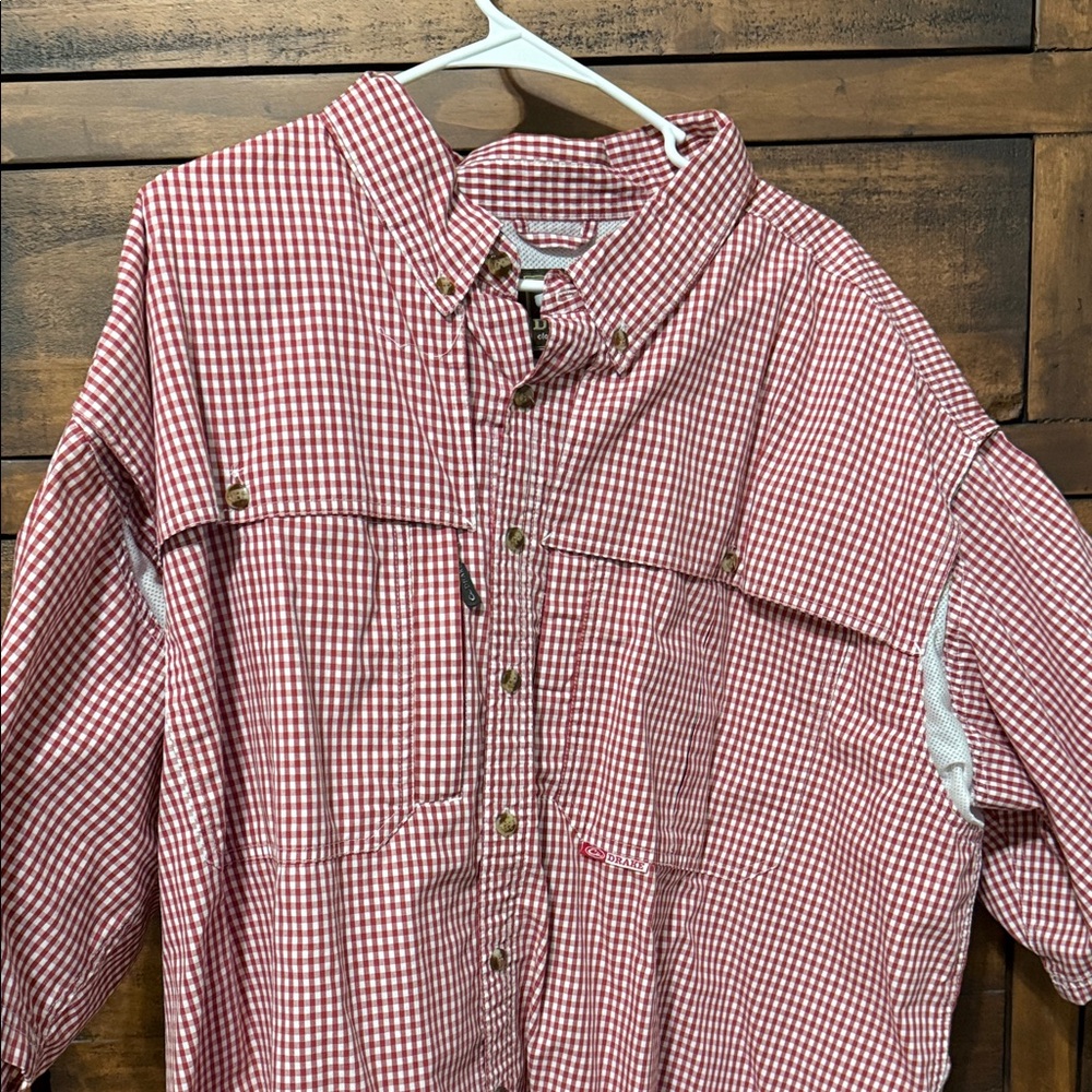 Drake Red Plaid Casual Button Down Shirt